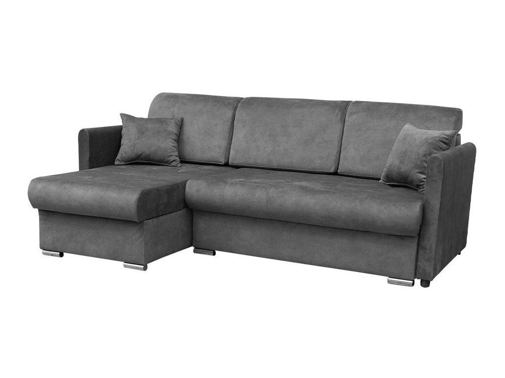Sofá rinconero carlsbad 115, gris, función de descanso, caja de ropa de cama, 220x148x93cm