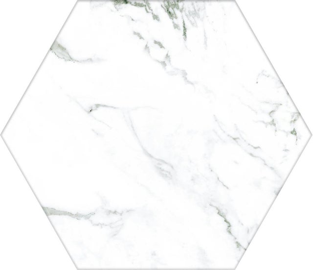 Carrelage hexagonal Marco blanc marbre 22x25 cm