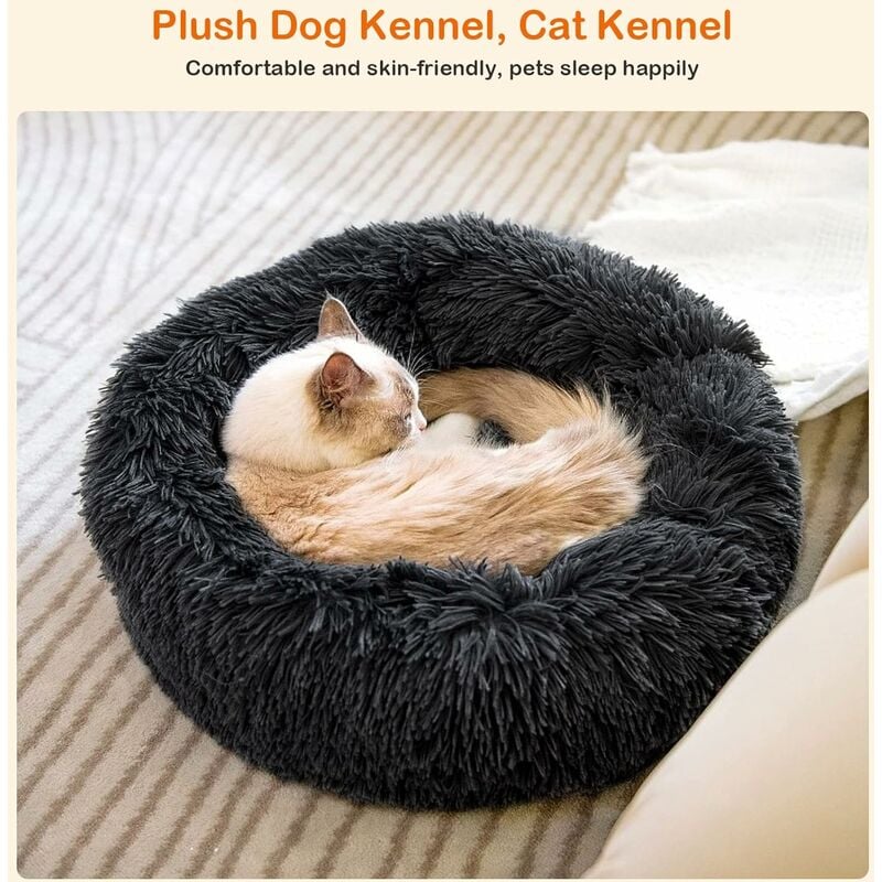 Cama Redonda Suave para Perros y Gatos, cojín Lavable Extra Grande