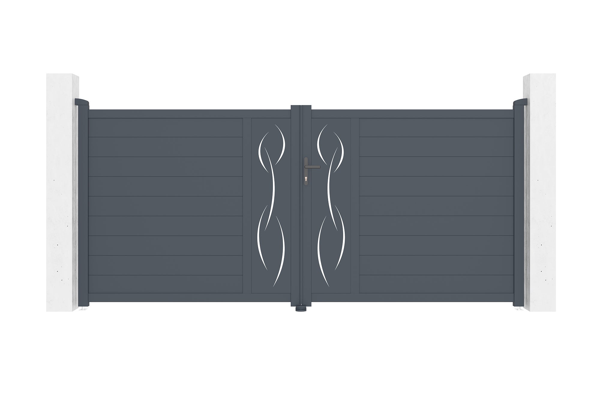 Brama aluminiowa dwuskrzydłowa 3.5m LIFE 350B160 Szara