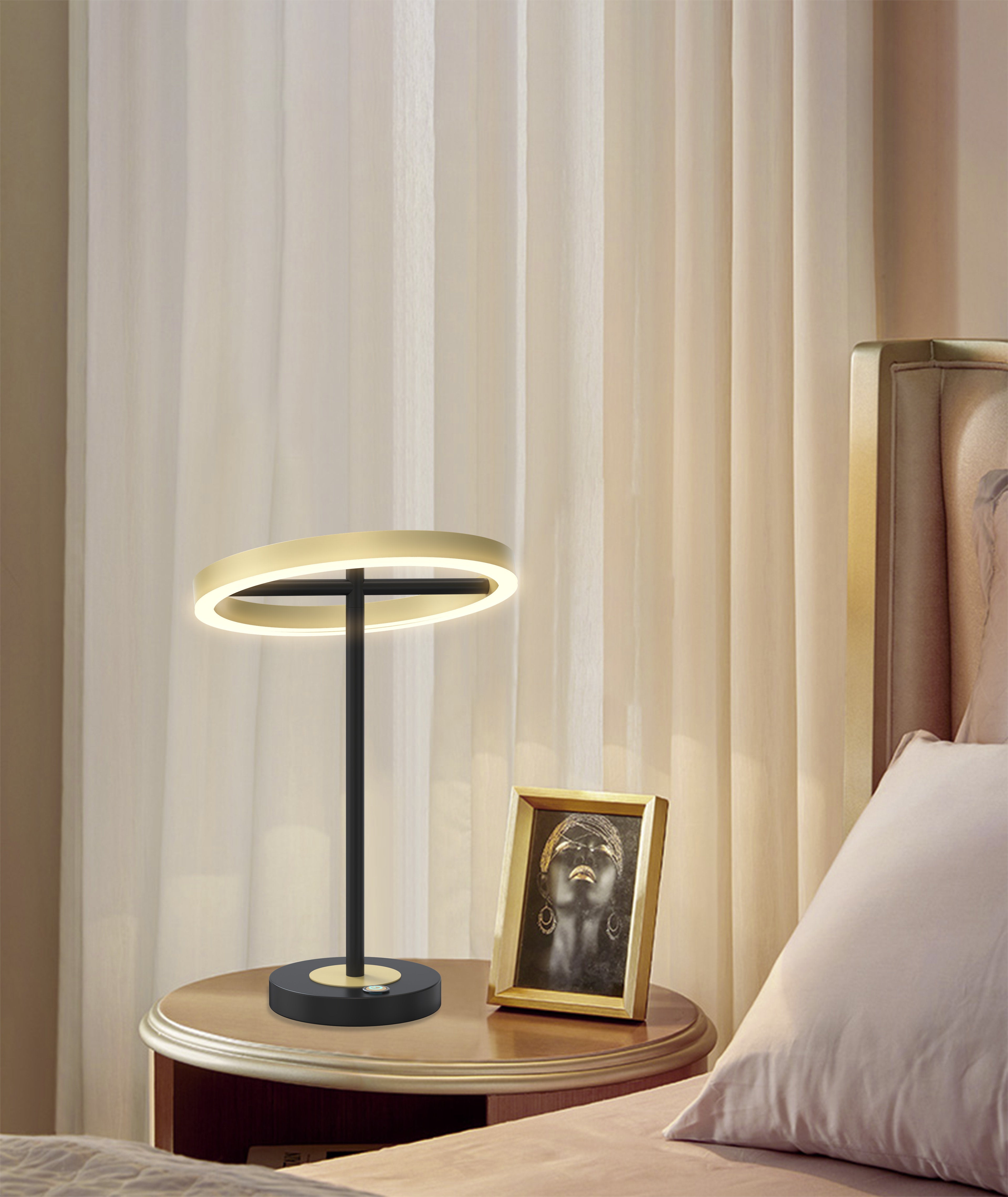 Lampe LED dimmable BREST noir/doré H38cm - 6