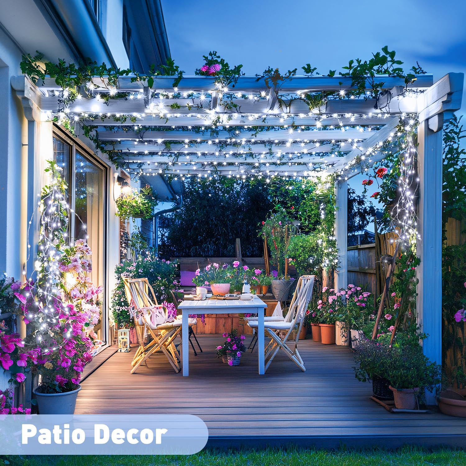 Catena Solare LED 22m 200 Luci Bianco Caldo Per Esterno: Atmosfera Magica In Giardino