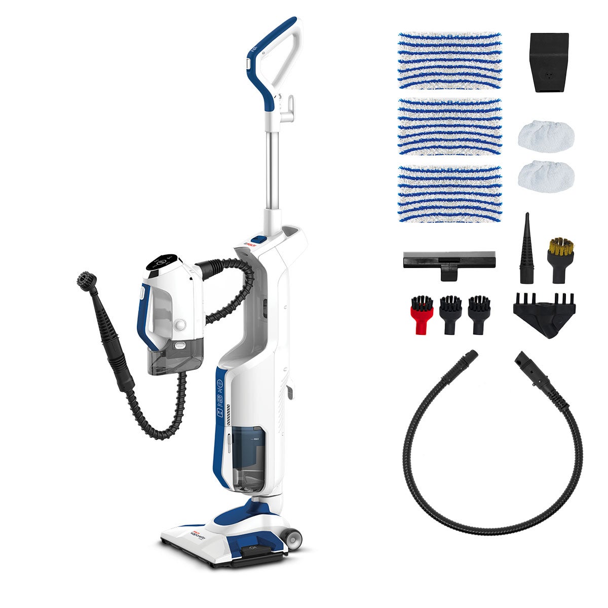 POLTI VAPORETTO 3 CLEAN BLUE, Balai Aspirateur et Nettoyeur Vapeur, 3 en 1, Multisurface, 11 accessoires, Prêt en 30 secondes - 2