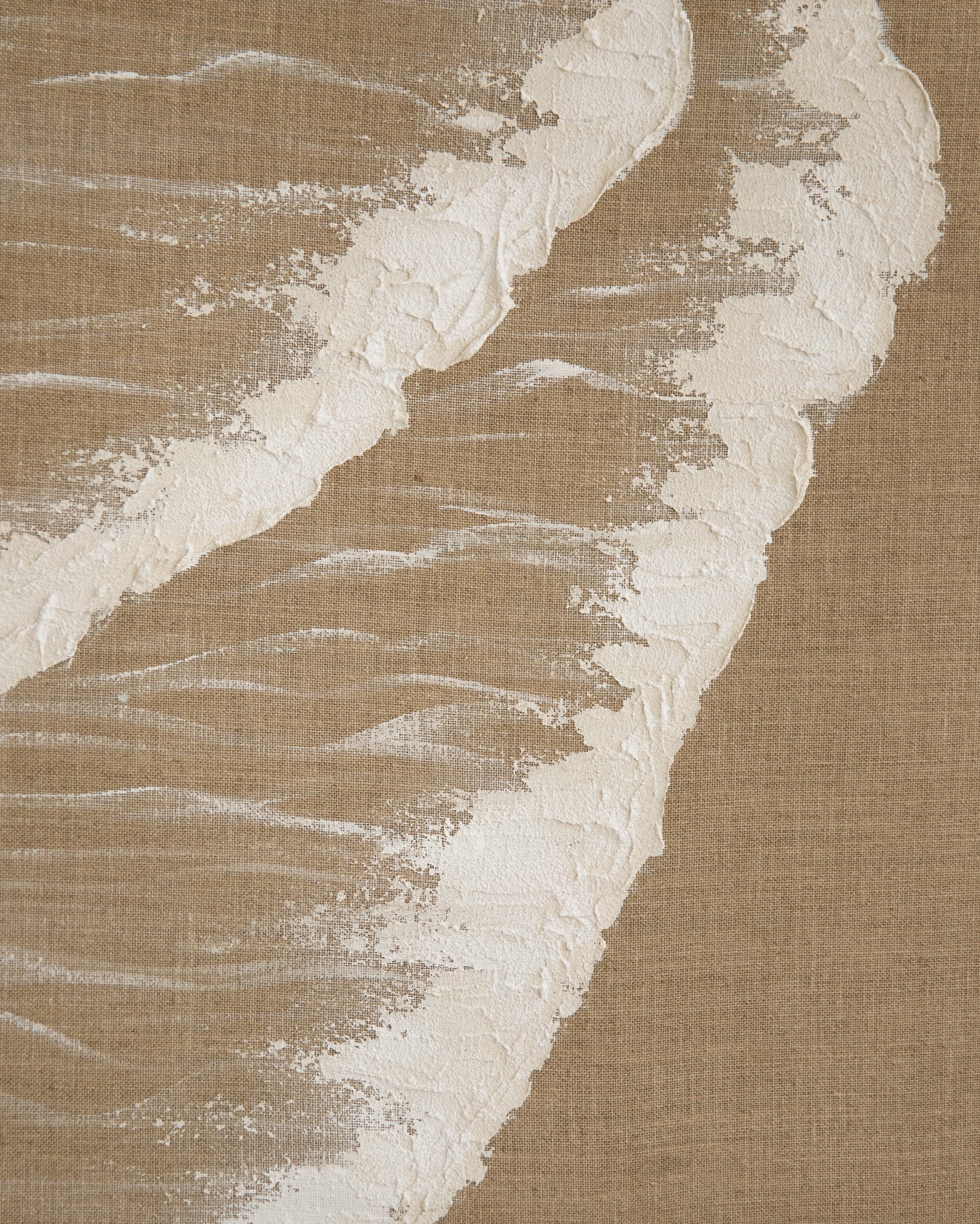 ADRIANA - Tableau décoratif sur toile de lin avec cadre en bois blanc peint à la main à la peinture à l'huile 80x60cm - DECOWOOD - 3