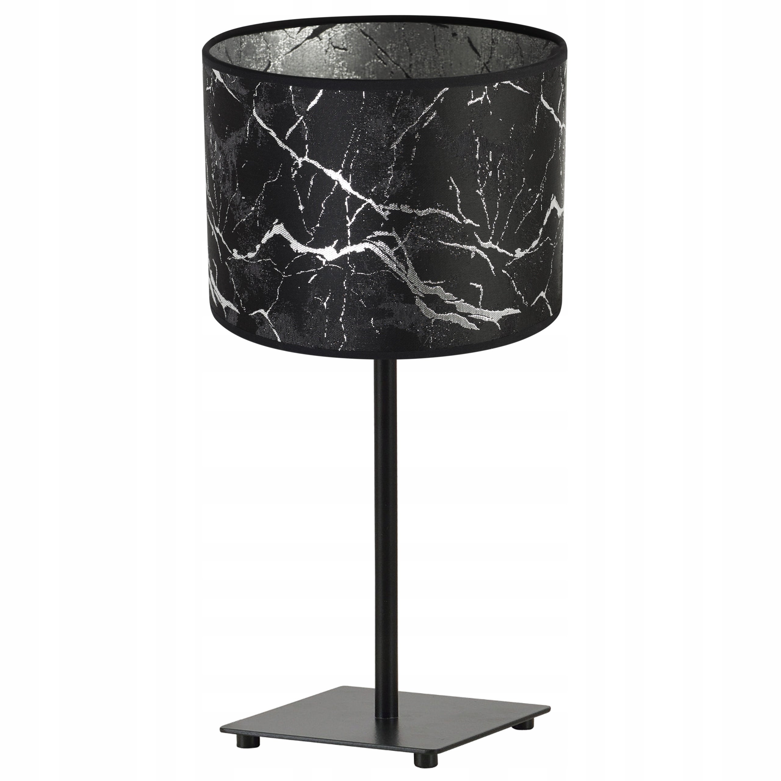 Lampă de birou Light Home LH Verona Gia 1x E27 abajur oval cu model negru/argintiu
