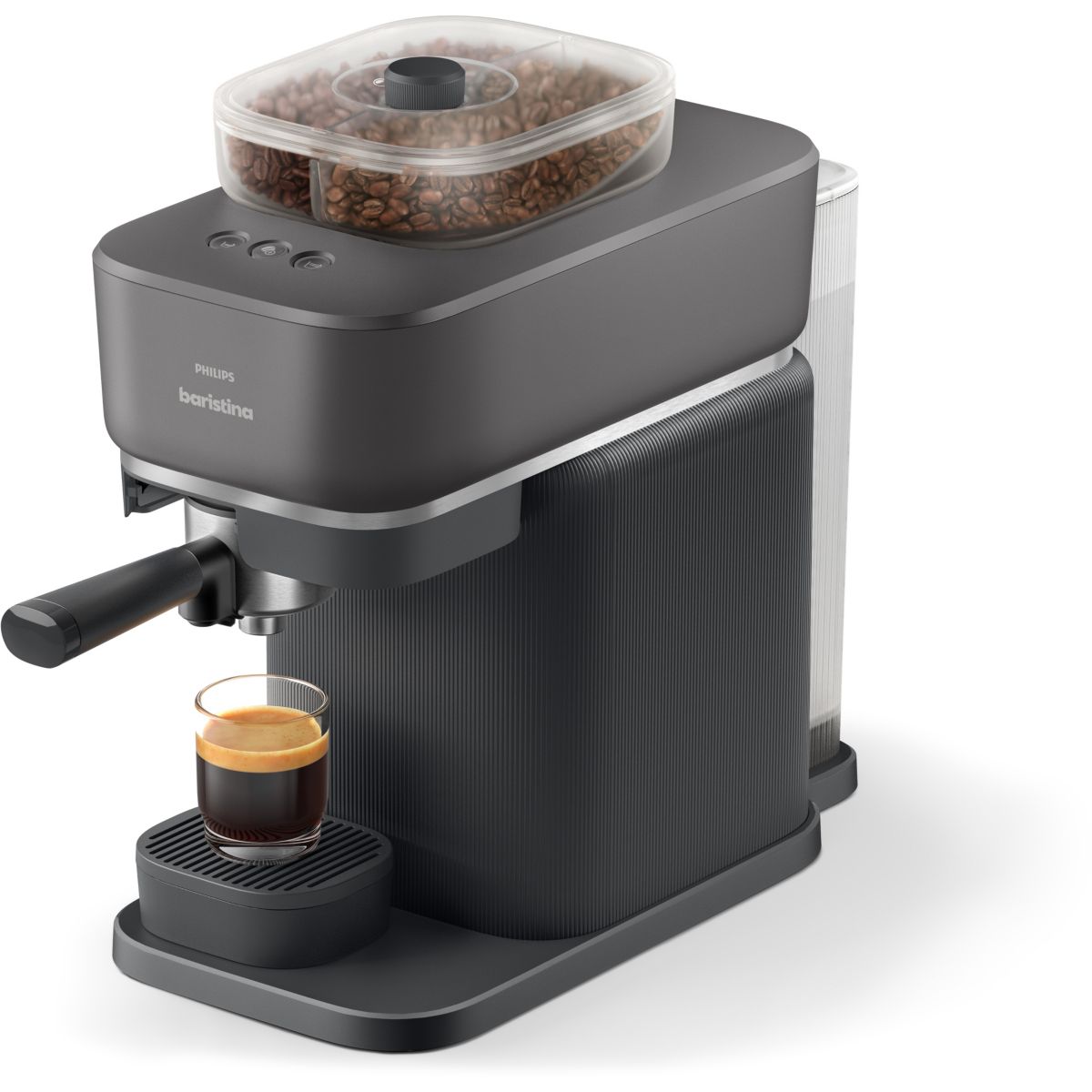 Cafetera Espresso Philips Baristina BAR320/60 con Molinillo Cerámico de 16 Bares y Depósito de 1,2 Litros en Color Negro - Imagen 5