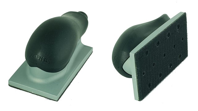 Mirka Bloc de ponçage manuel avec aspiration 70 x 125 mm, autoagrippant, avec 3 bandes abrasives Abranet grain P120