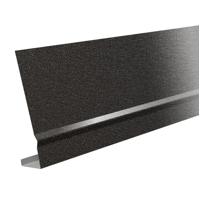 Habillage de bandeau de rive gris sablé en aluminium pointe de diamant L.3 m, hauteur 170mm, ALUHOME