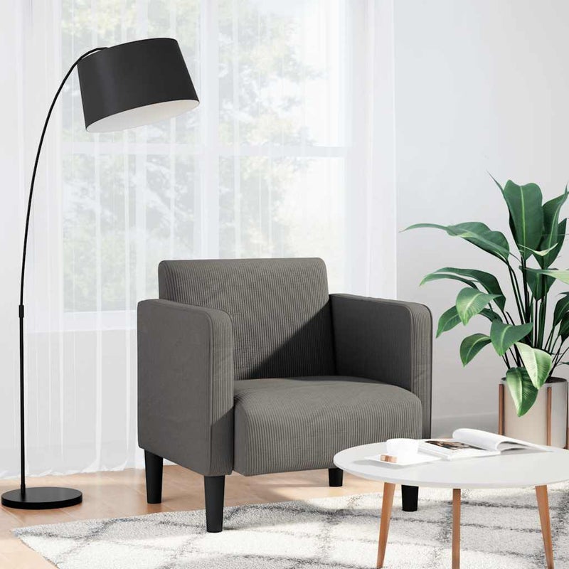 Sofa Fotel z Podłokietnikami Jasnoszary 54 cm Tkanina Kordowa vidaXL