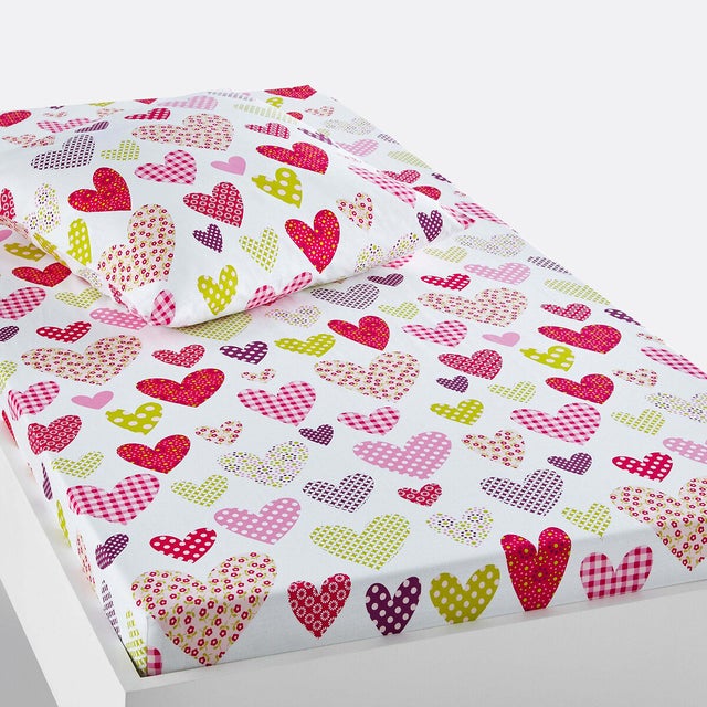 Drap-housse uni en percale de coton bio Scenario - Vert mousse - 90 x