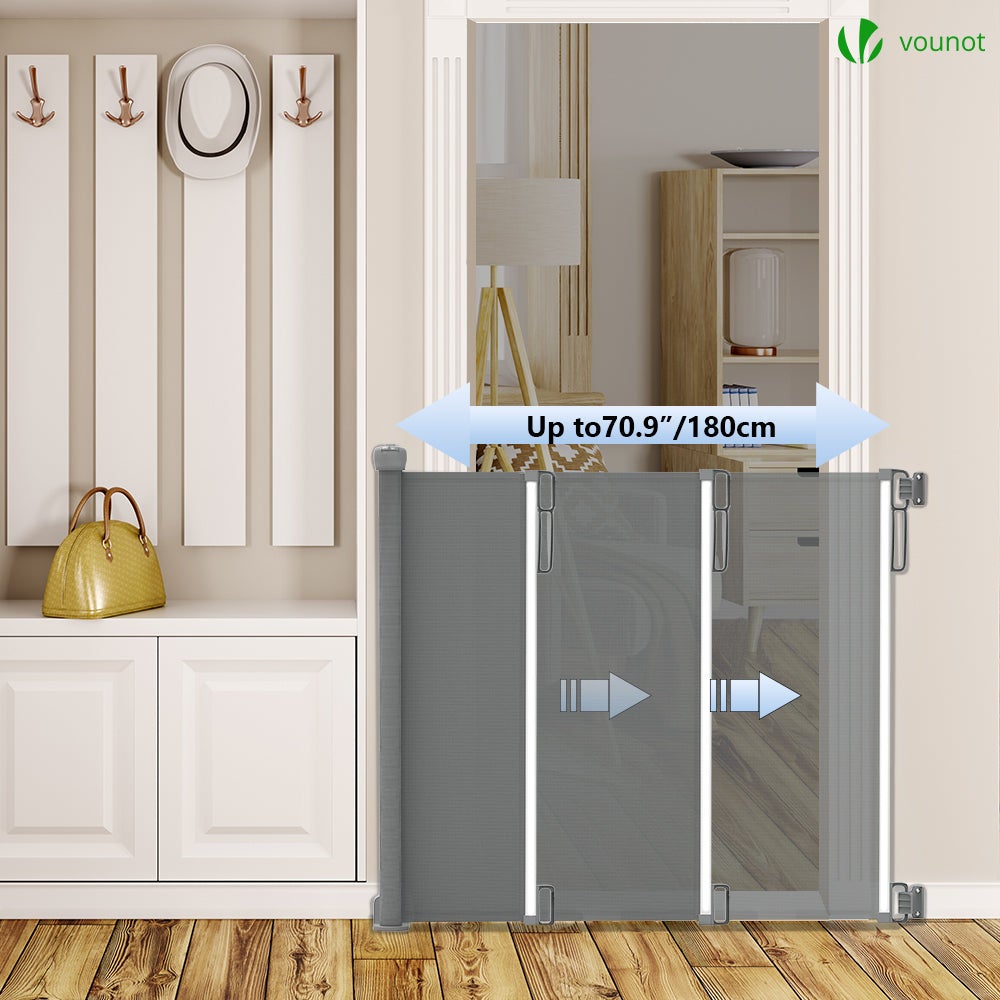 Cancelletto Sicurezza Regolabile 73-110 Cm - Senza Sbarra Inferiore Con Passaggio Gatto