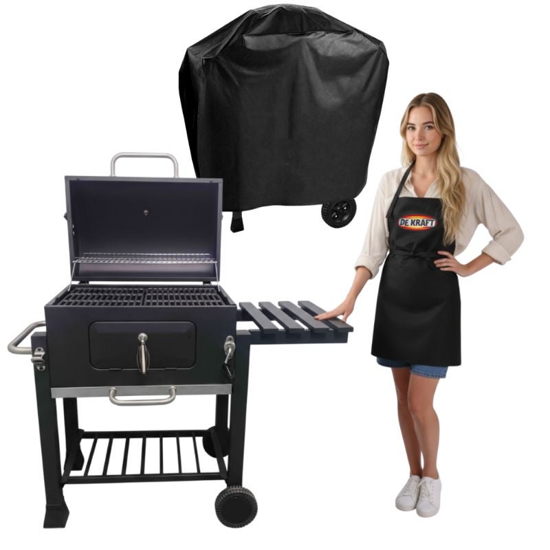 GRILL WĘGLOWY ANGULAR DEKRAFT Z POKROWCEM RUSZT ŻELIWNY