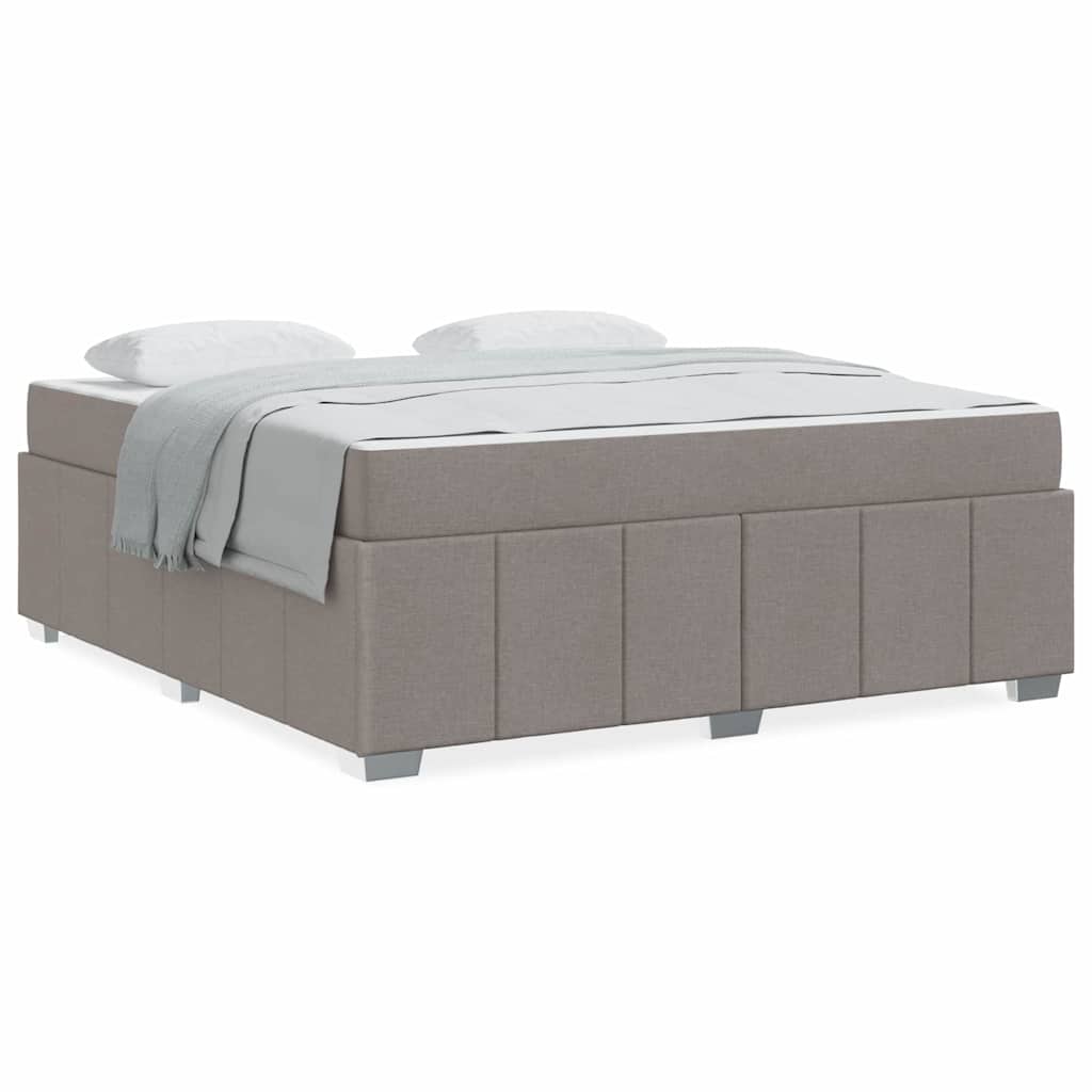 Cadre de lit avec matelas Taupe 180 x 200 cm tissu - 4