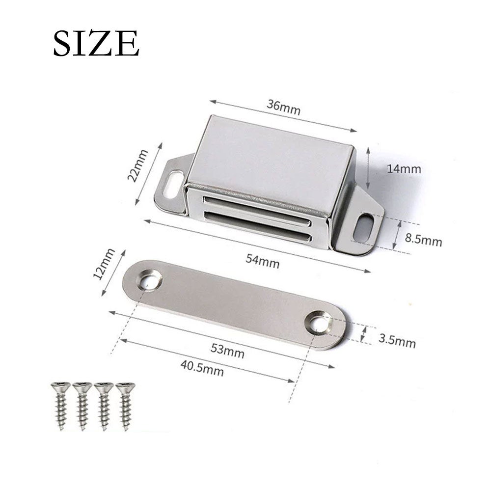 Zaczep magnetyczny, 12 sztuk Zaczepy magnetyczne Magnesy do szafek Magnesy o dużej wytrzymałości Do 6 kg, 53 mm - 2