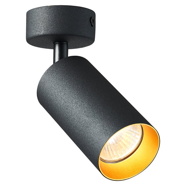 Lampa sufitowa Kinkiet GU10 LED Eris Gold regulowany czarny ze złotym środkiem MasterLED