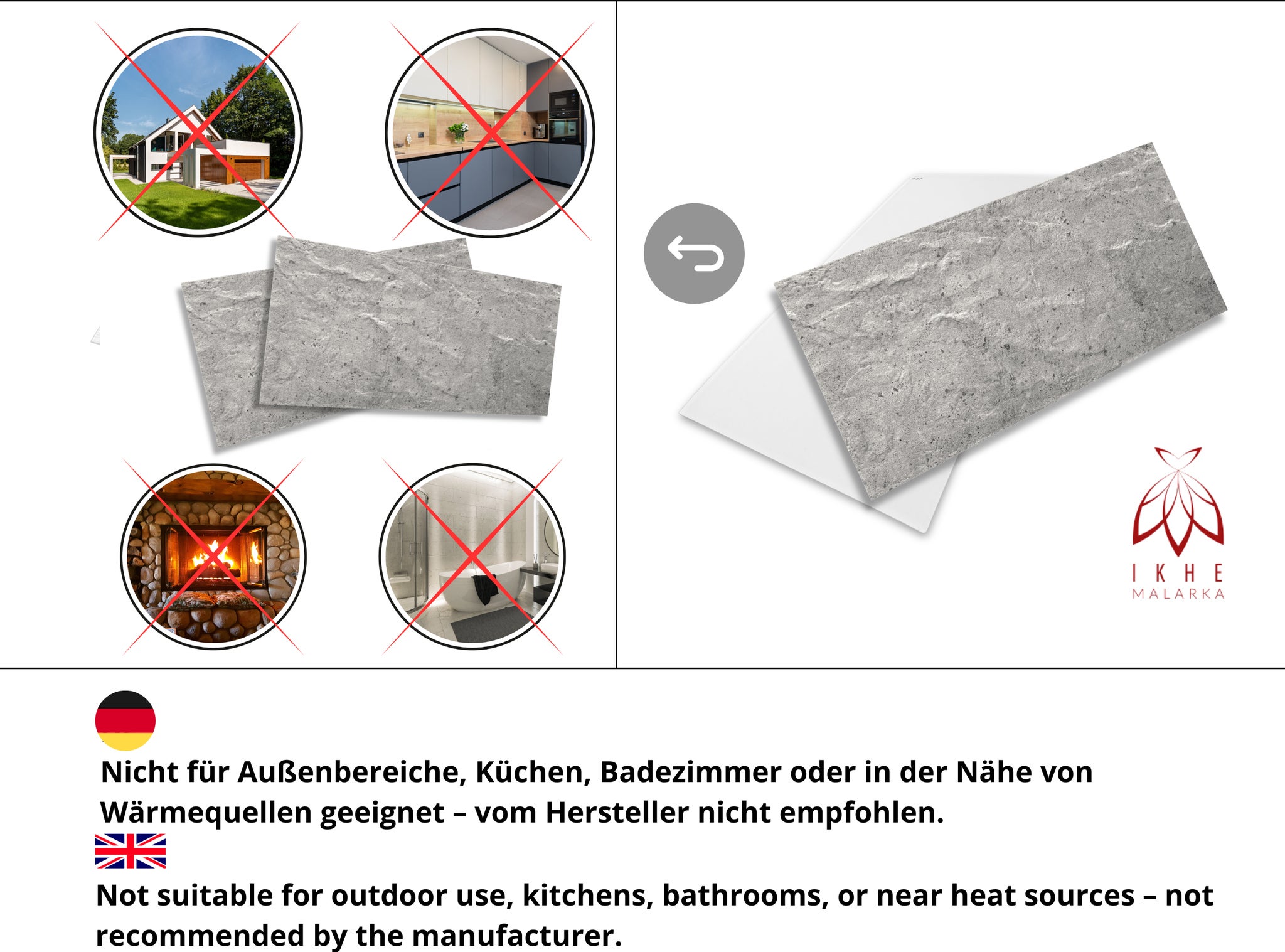 Panneau mural 3D en polystyrène XPS effet béton gris foncé – Revêtement mural et plafond imitation béton – 3 mm – 100x50 cm – 0,5 m² 1 pièce – 108151 - 5