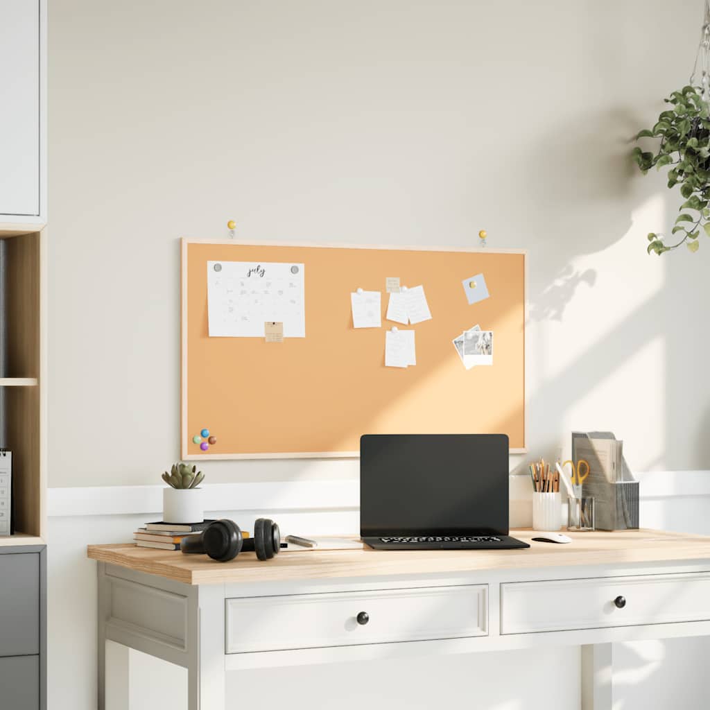 Tableau En Liège Avec Cadre Bois De Pin Massif 60x55 Cm - Panneau D'Affichage Organisateur Idéal Maison, Bureau Et École
