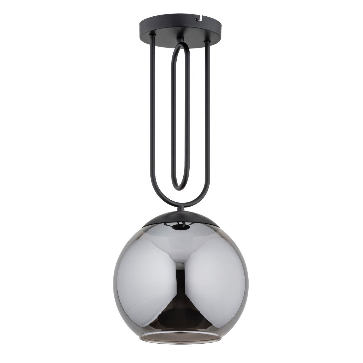 Lampa wisząca Rita czarna-dymiona 1xE27x15W nowoczesna wym: 60 x 25 x 25 cm szkło Alfa