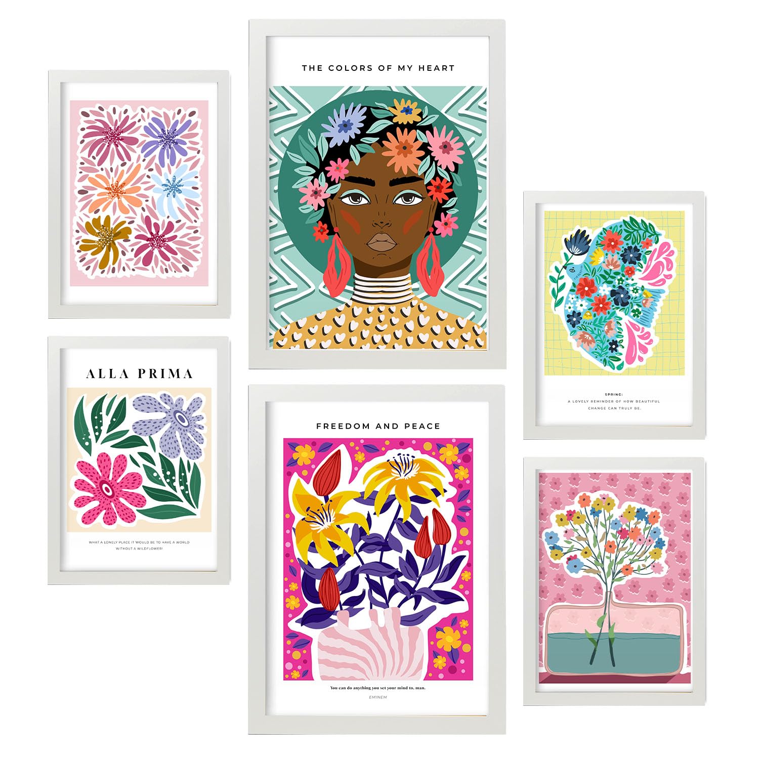 Nacnic lámina poster de oasis galería de arte abstracta cuadros decorativos para tu salón dormitorio hogar estampados a4 y a3 con marcos blanco