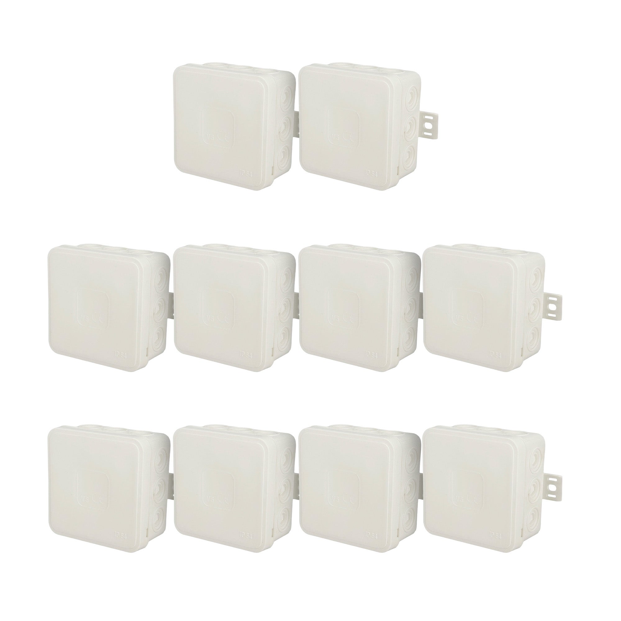 Puszka natynkowa hermetyczna elastyczna 85x85x41mm 12-wlotowa, zamknięcie "na klik" IP54 biała EDO 10szt