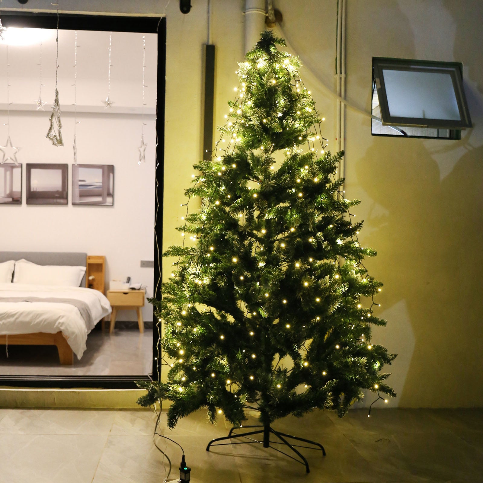 Guirlande lumineuse pour sapin de Noël 2 m 400 LED 8 modes Guirlande lumineuse pour intérieur Lumières de Noël pour décorer le sapin de Noël - 5