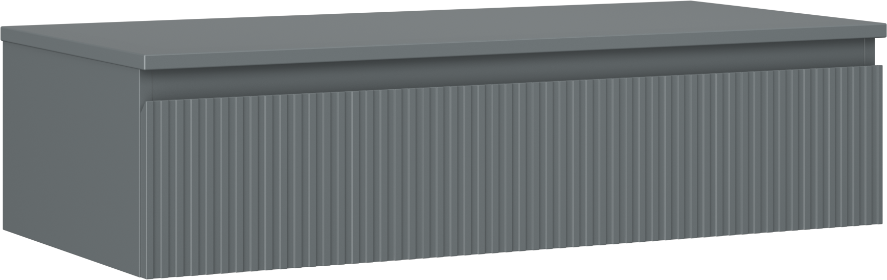 Mexen Rivel szafka łazienkowa podumywalkowa 100 cm z blatem, 1 szuflada, ryflowana , grafit mat - 91A20-10023-1-BFC66