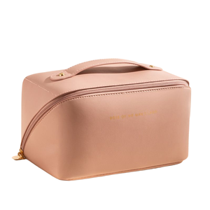TOP Ridge Borsa Da Toilette Da Viaggio In Ecopelle Marrone – Con Gancio E Set Di Sacchetti, Organizer Multitasca