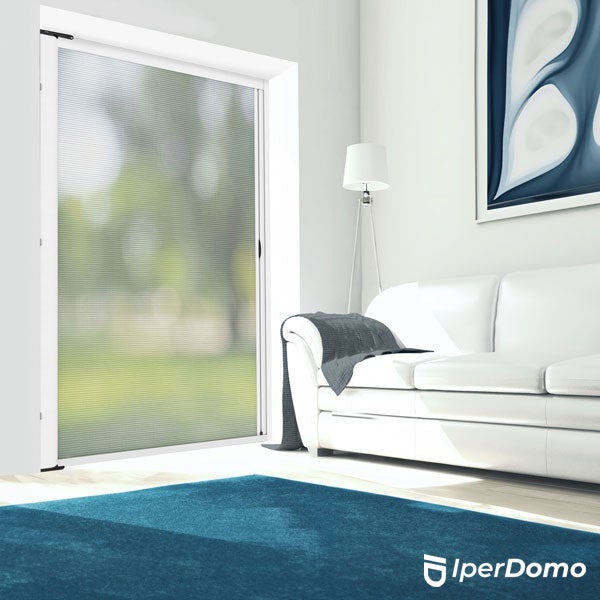 Zanzariera a rullo riducibile porta finestra 150x250 bianco ral