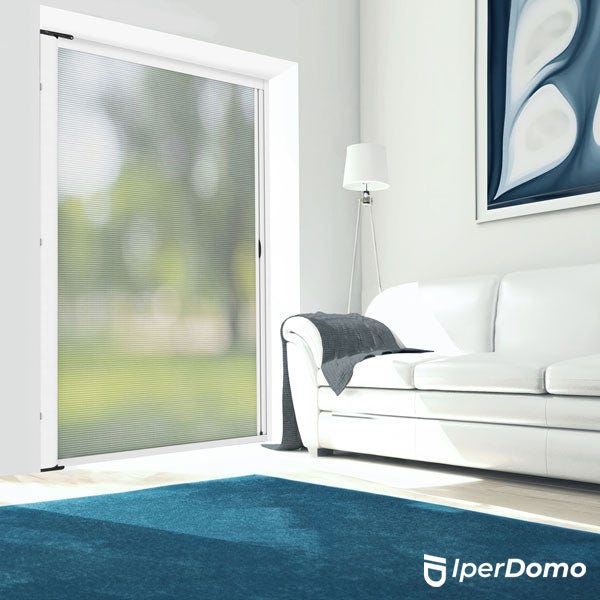 Zanzariera a rullo riducibile porta finestra 150x250 bianco ral