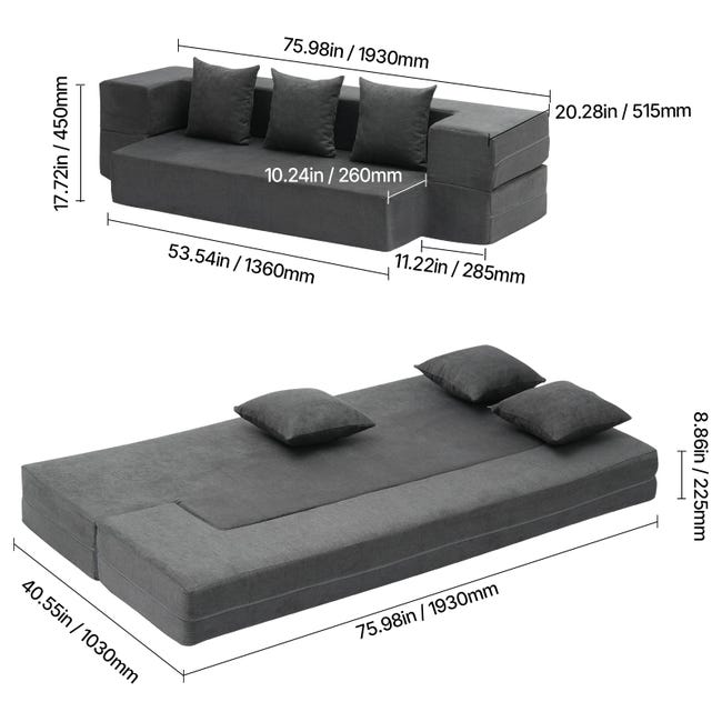 Divano Letto Pieghevole Multifunzionale GEDO 2025, Stile Moderno Crema, in Vellu Divano Letto Pieghevole Multifunzionale GEDO 2025, Stile Moderno Crema, in Vellu