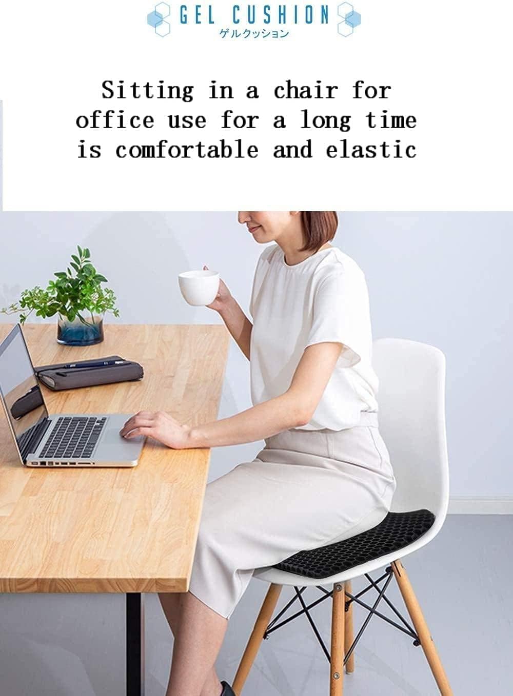(Noir) Coussin de chaise, coussin en gel respirant, coussin anti-escarres, soulage la pression sur les orthopédiques avec housse antidérapante pour - 5