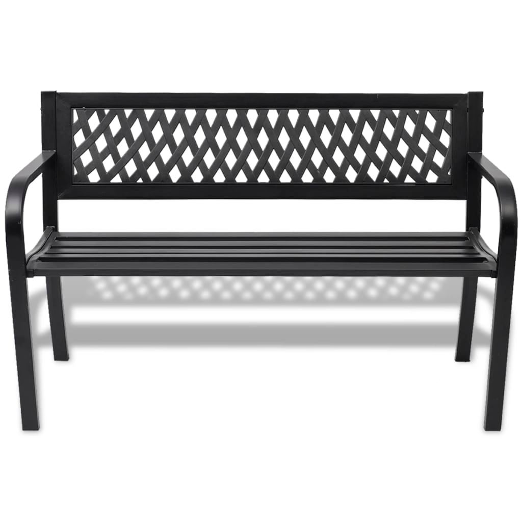 Banco de jardín | banco de exterior | silla de jardín de acero negro 118 cm cfw139613