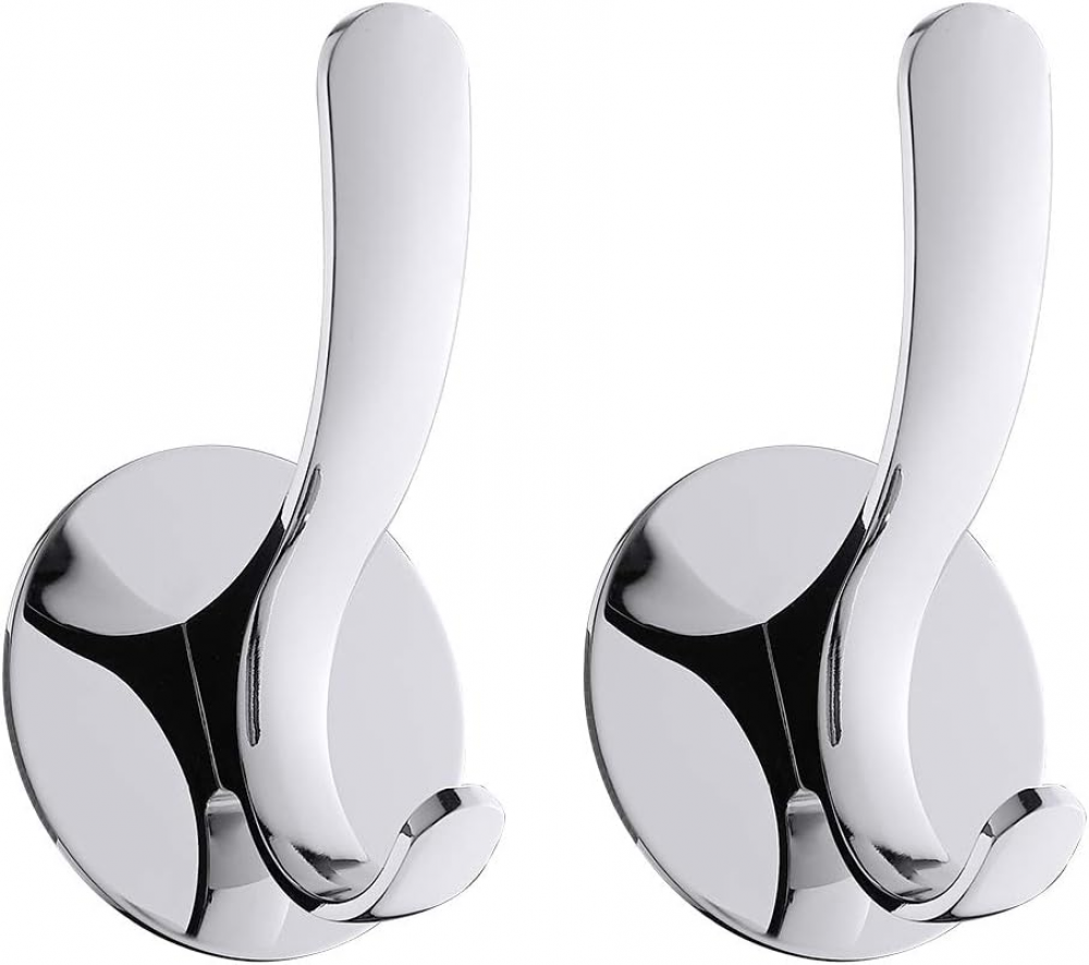 Samoprzylepny wieszak na ręczniki, wieszak na szlafrok ze stali nierdzewnej bez wiercenia, polerowana powierzchnia do łazienki i kuchni, 2 sztuki