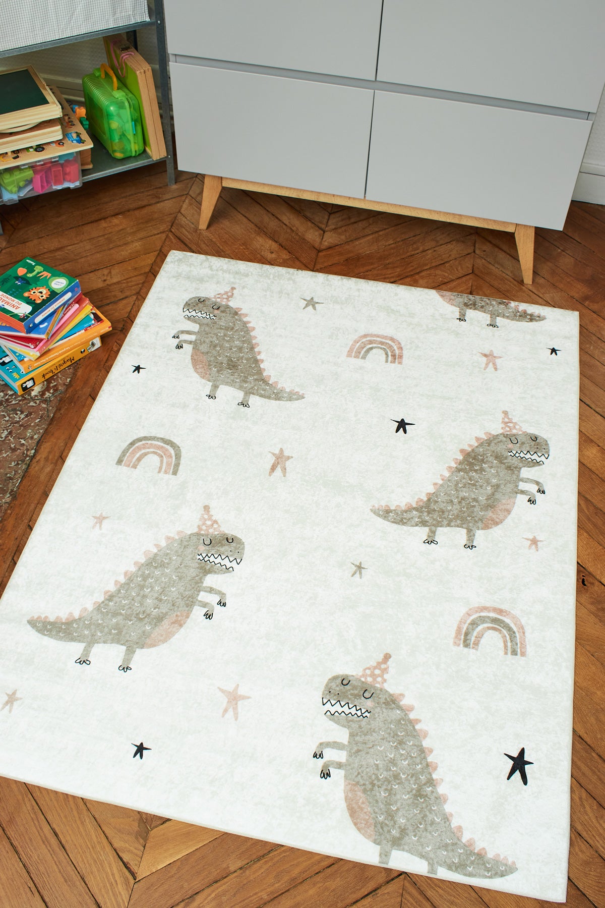 Drap-housse Enfant HAPPY'RAMIDE - Blanc / Vert, Linge De Lit & Déco