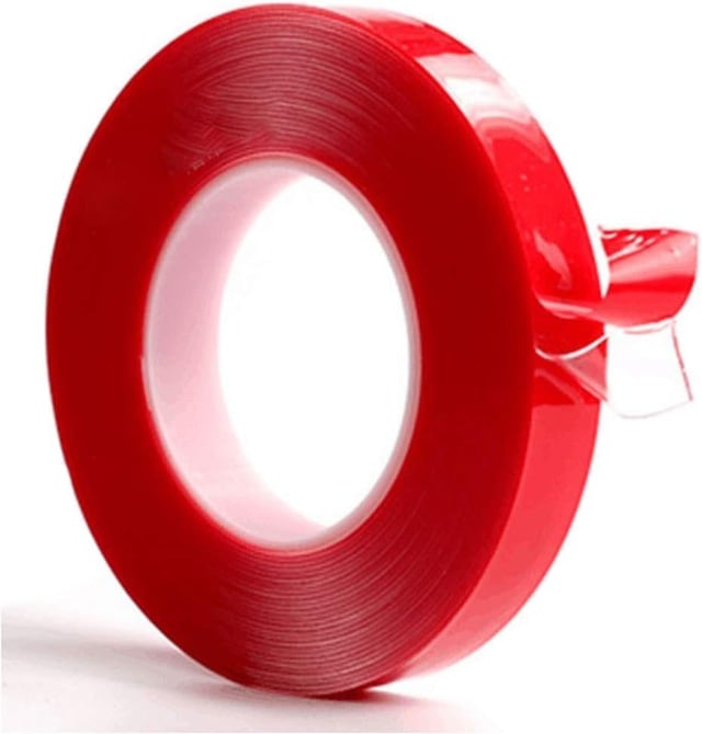 Ruban adhésif acrylique double face extra fort (5 m de long, 12 mm de large, 1 mm d'épaisseur), 2 rouleaux