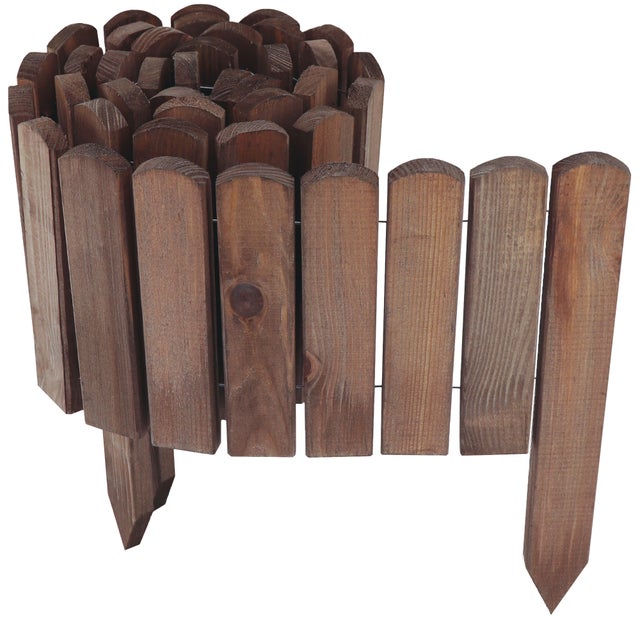 Clôture enroulable en bois brun foncé 10 x 200 cm Bordure pour parterres et pelouses I Bordure flexible pour allées