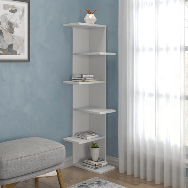 Libreria Angolo Scaffale Angolare A Ripiani, Alto 174,8 Cm