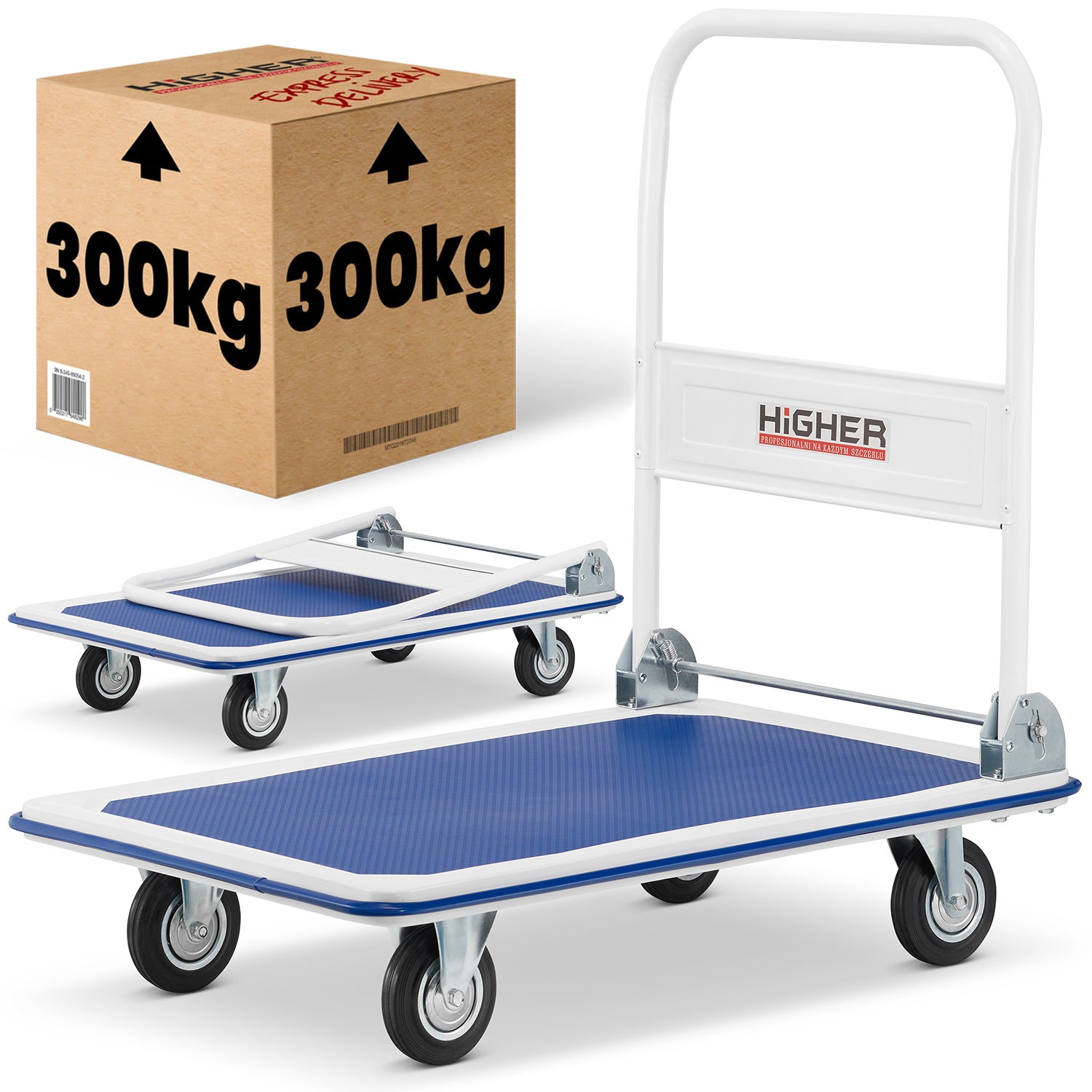 Wózek platformowy towarowy składany transportowy magazynowy HIGHER 300kg