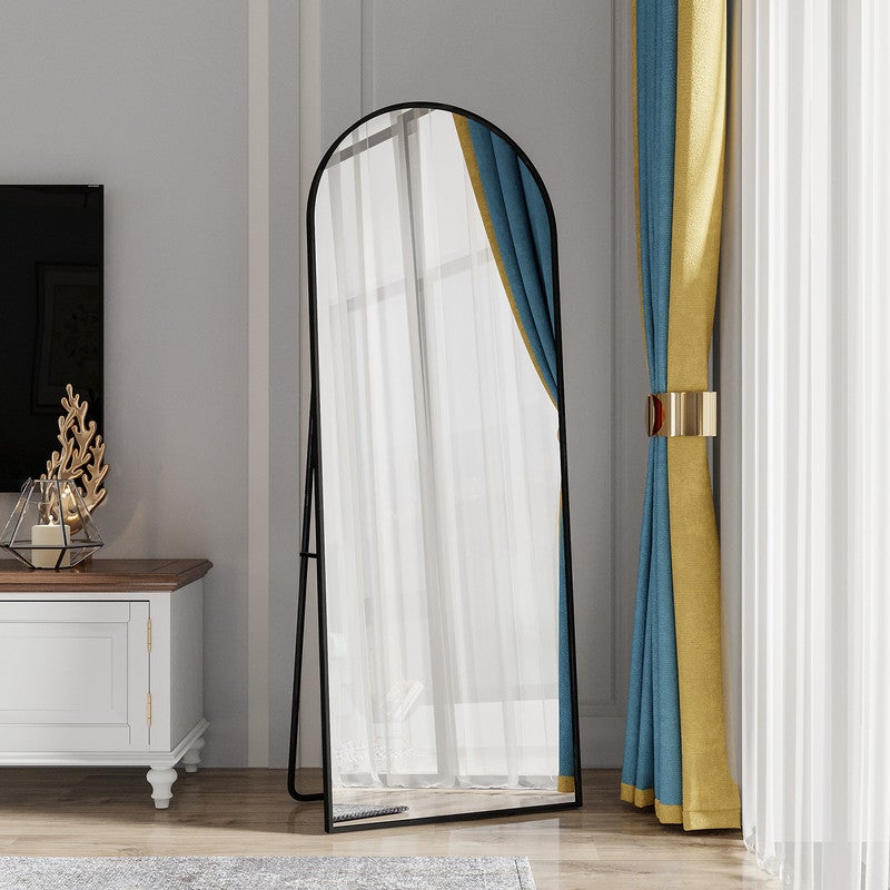 Miroir sur Pied, Miroir Complet arqué, Miroir de Sol pour Le Salon, Grand Miroir 53 x 162 cm, Pleine Longueur, Monté au Mur, Incliné - 3