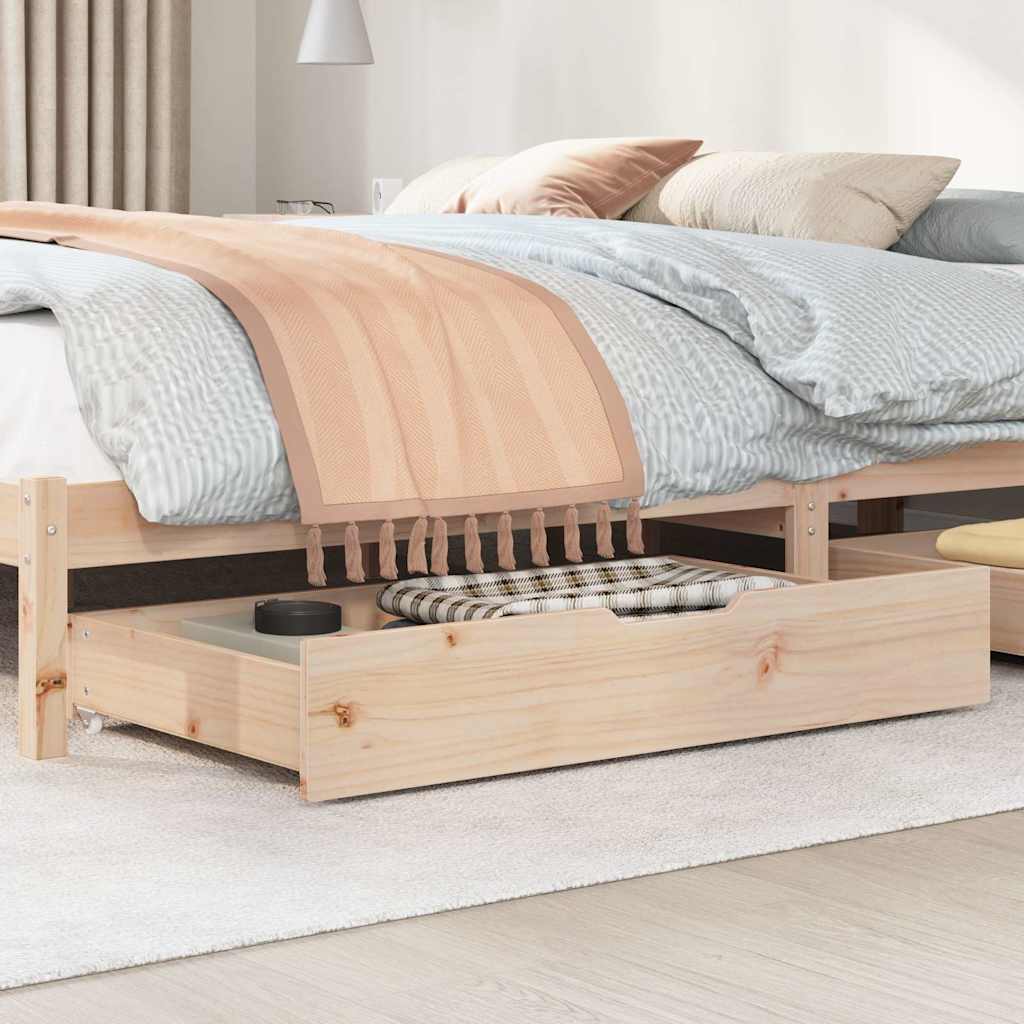 Tiroirs sous le lit avec roulettes 2 pcs 90x55x17 cm pin massif - 2