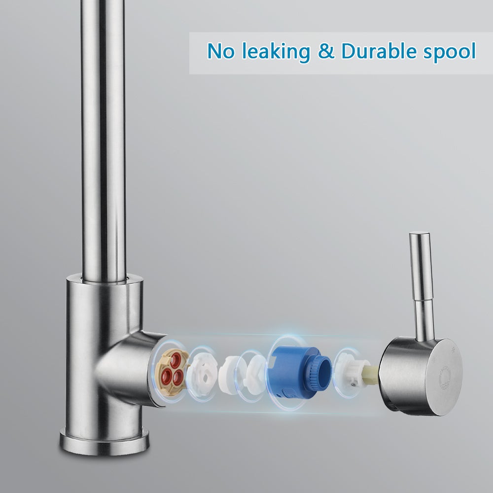 Cecipa max Mitigeur Cuisine avec Douchette Extractible Robinet Cuisine avec 2 Jets aux Choix Robinetterie en Acier Brossé Haute Qualité,EU Modèle - 9