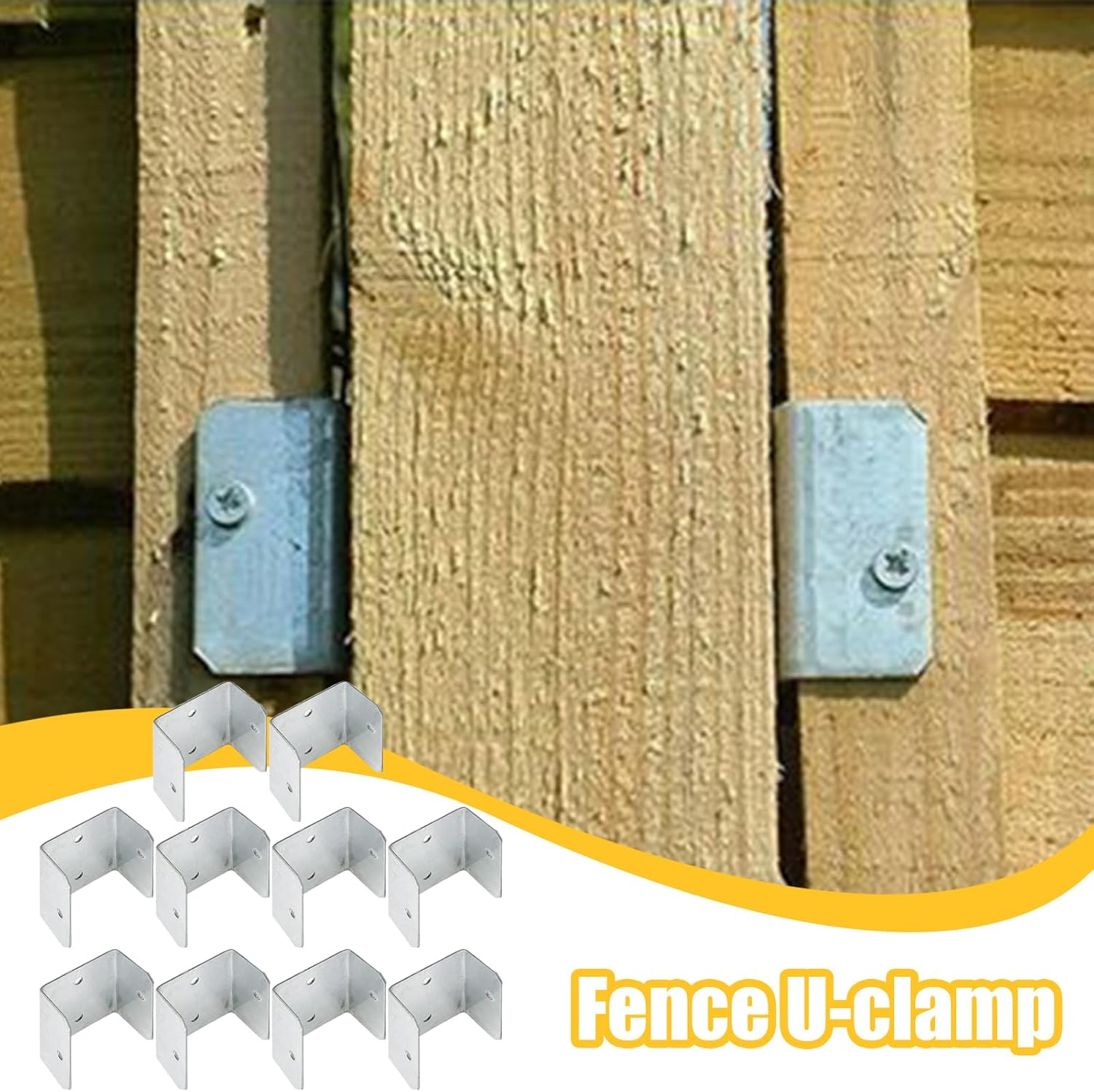 Fence Clamps, Metal U-Shape Bracket, Multi-Angle Mounting Support, Anti-Rust Fixing Clip, Sturdy Frame Fastener, Garden Building Projects, Woodwo - 3