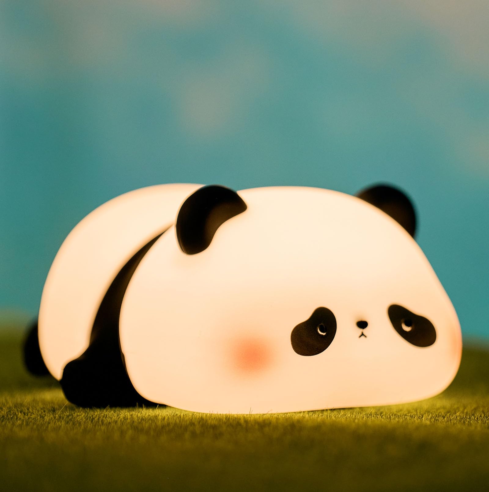 Urocza lampka nocna panda, lampka nocna LED w kształcie zwierzątka, z 3 poziomami jasności, dostępny timer (Panda)