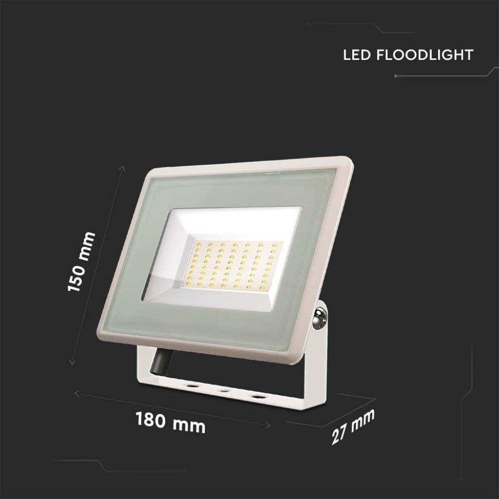 Naświetlacz LED biały LED 50W 6400K 4300lm IP65 wym: 15 x 18 x 2,7 cm aluminium V-TAC - 4