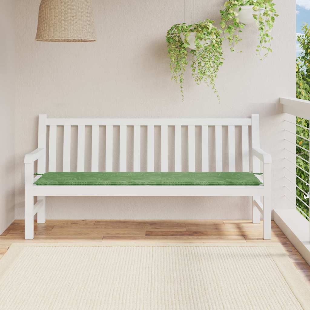 Poduszka na ławkę Wzór liścia 150 x 50 x 3 cm Materiał Oxford vidaXL