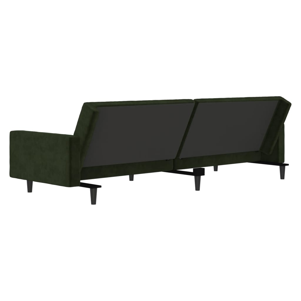 Canapé-lit | Lit simple | Canapé convertible à 2 places vert foncé velours CFW39634 - 8