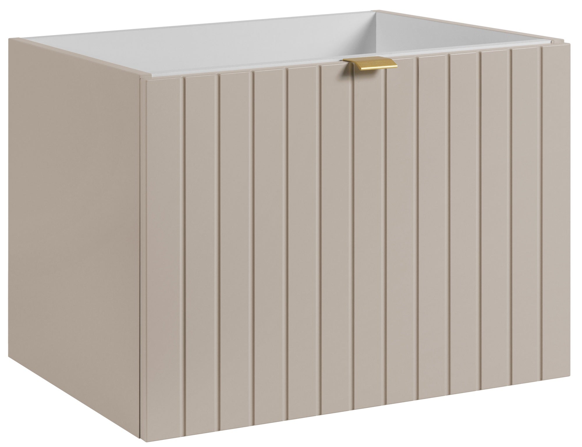 Szafka łazienkowa HARMO 60 cm kaszmir lakierowany frezowany front 2 szuflady