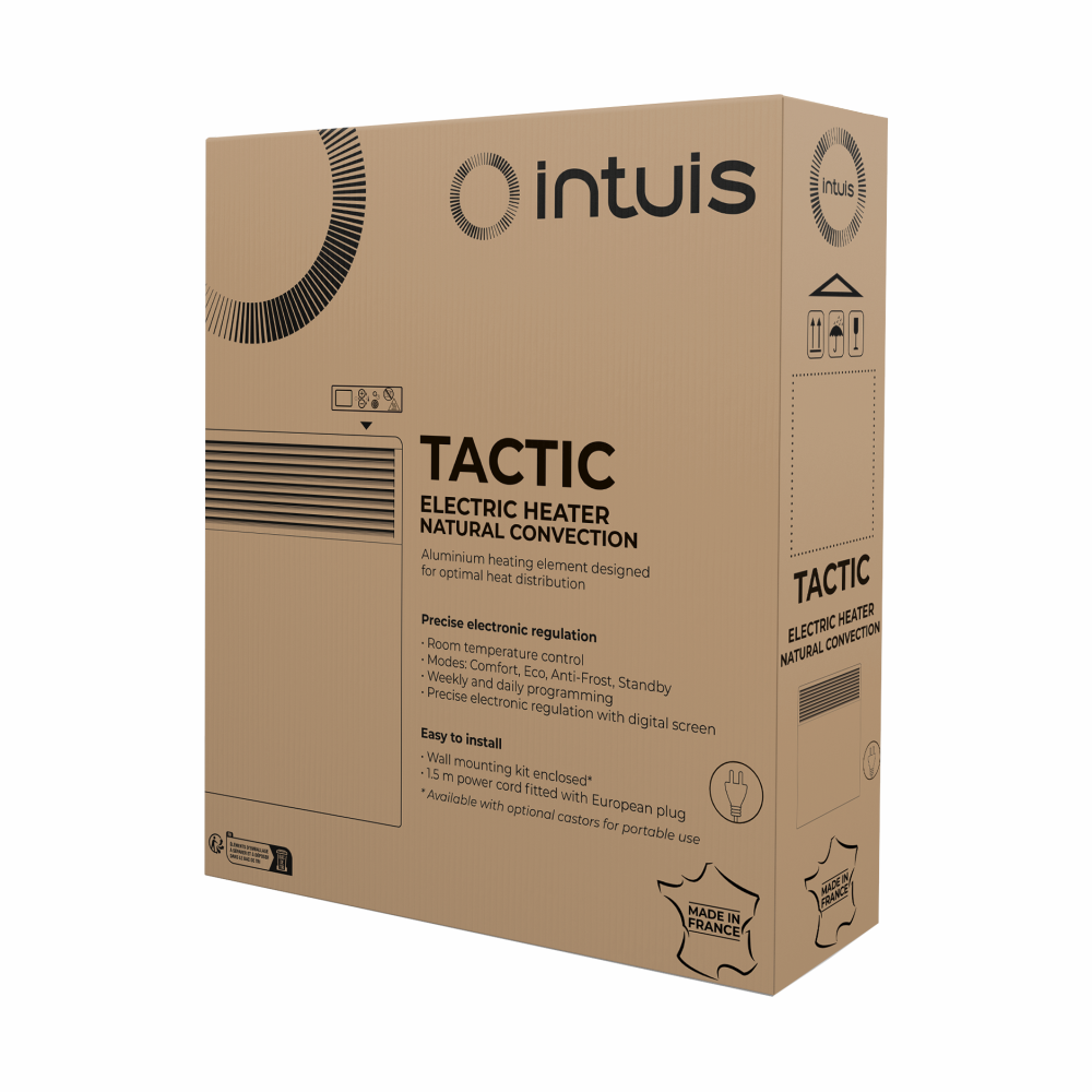 Grzejnik elektryczny energooszczędny konwektorowy ścienny IPX4 2500W Intuis TACTIC - 7
