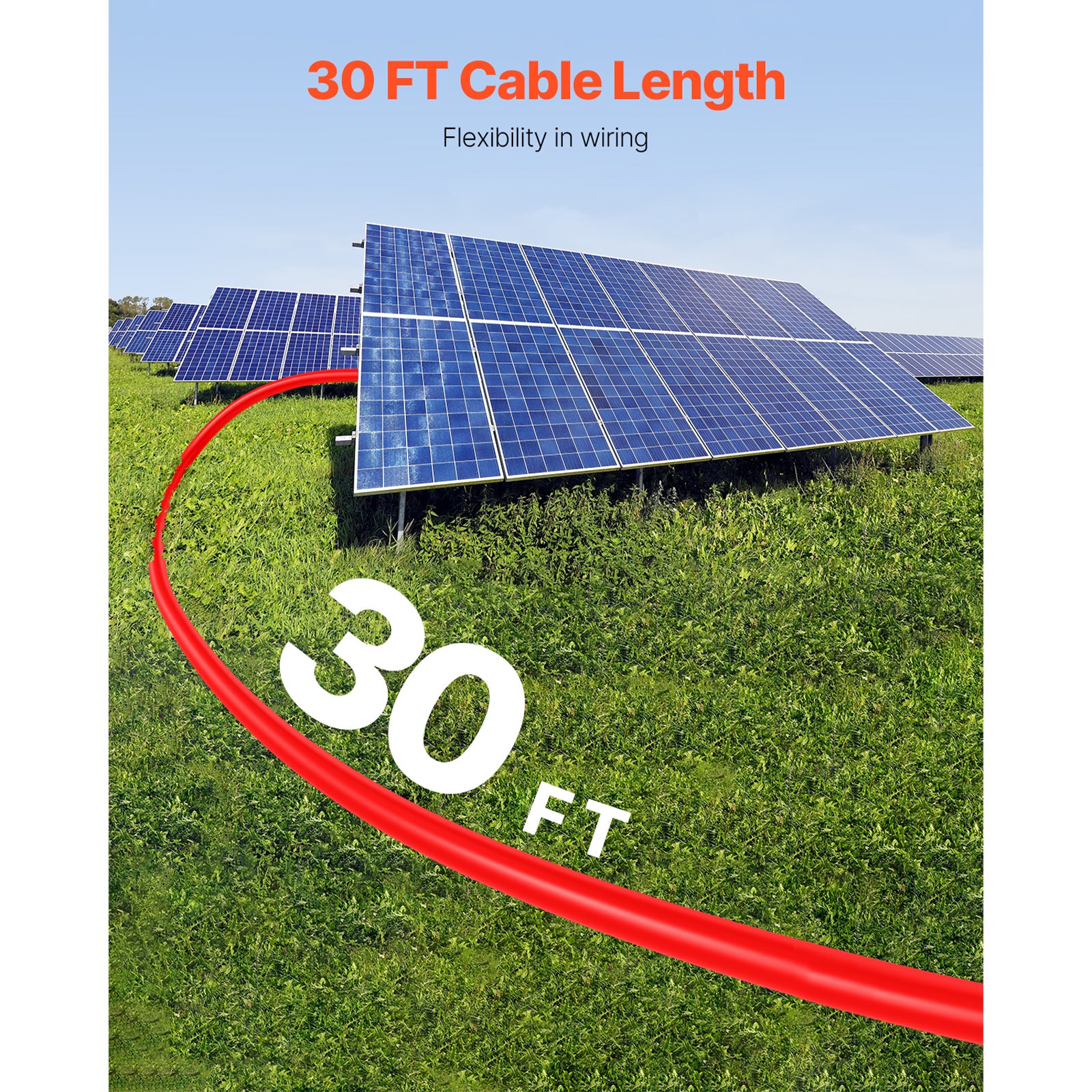 Câble extension SucceBuy 9,14 m,10 AWG,connecteurs mâle/femelle,1500 V CC,IP67,pour panneaux,lot de 2 - 5