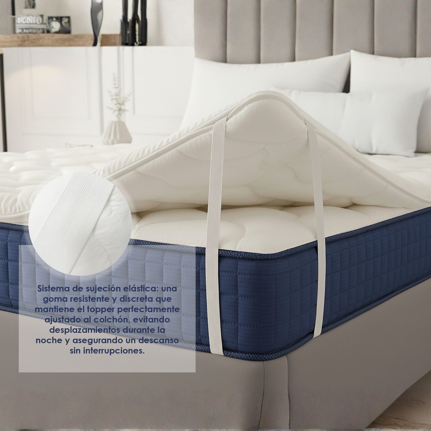 Topper Viscoelástico 135x190cm - Memory Foam Transpirable - Cara Invierno/Verano - Fusion Home - 3